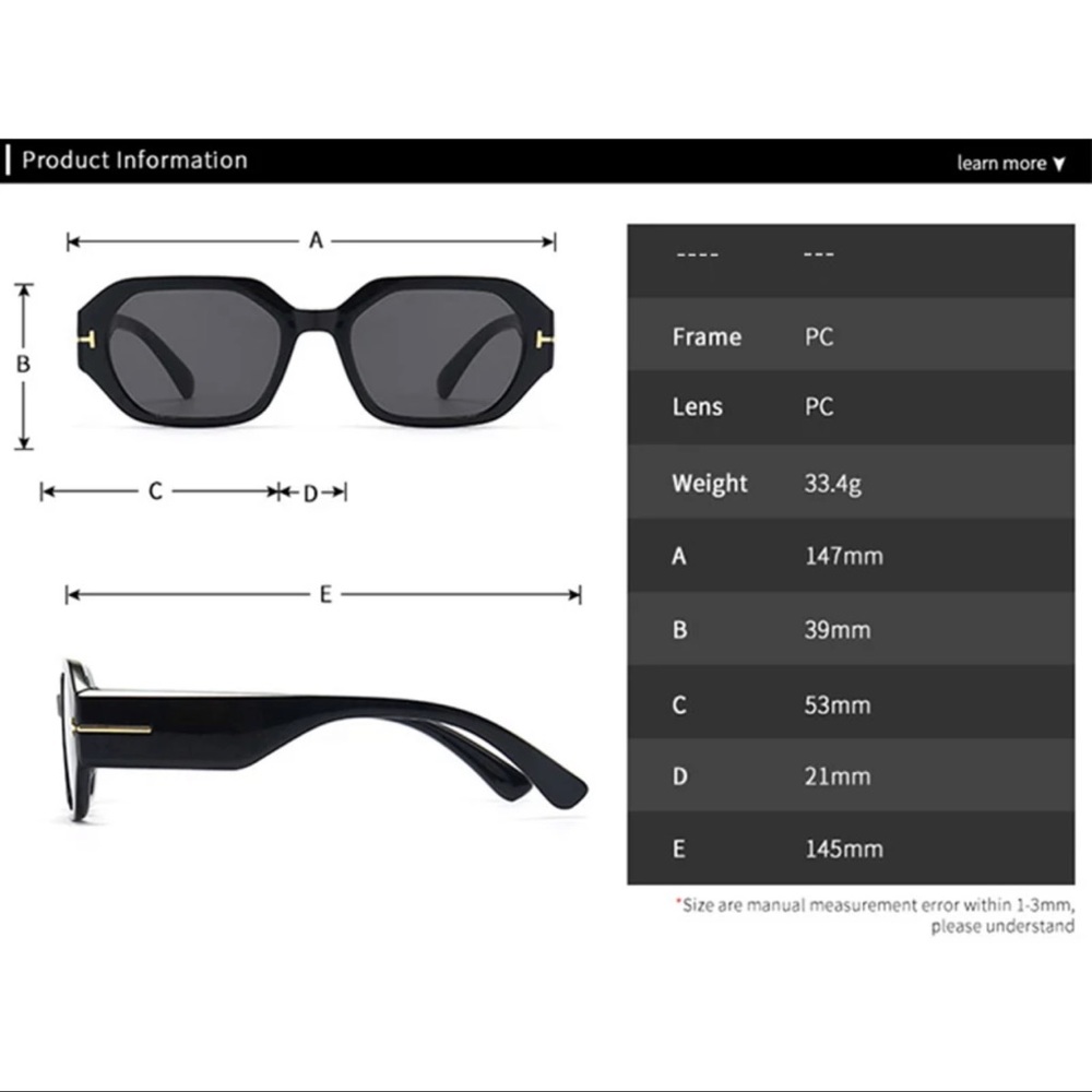 SOLD - Fashion Square Sunglasses Women - Picture 2 of 6